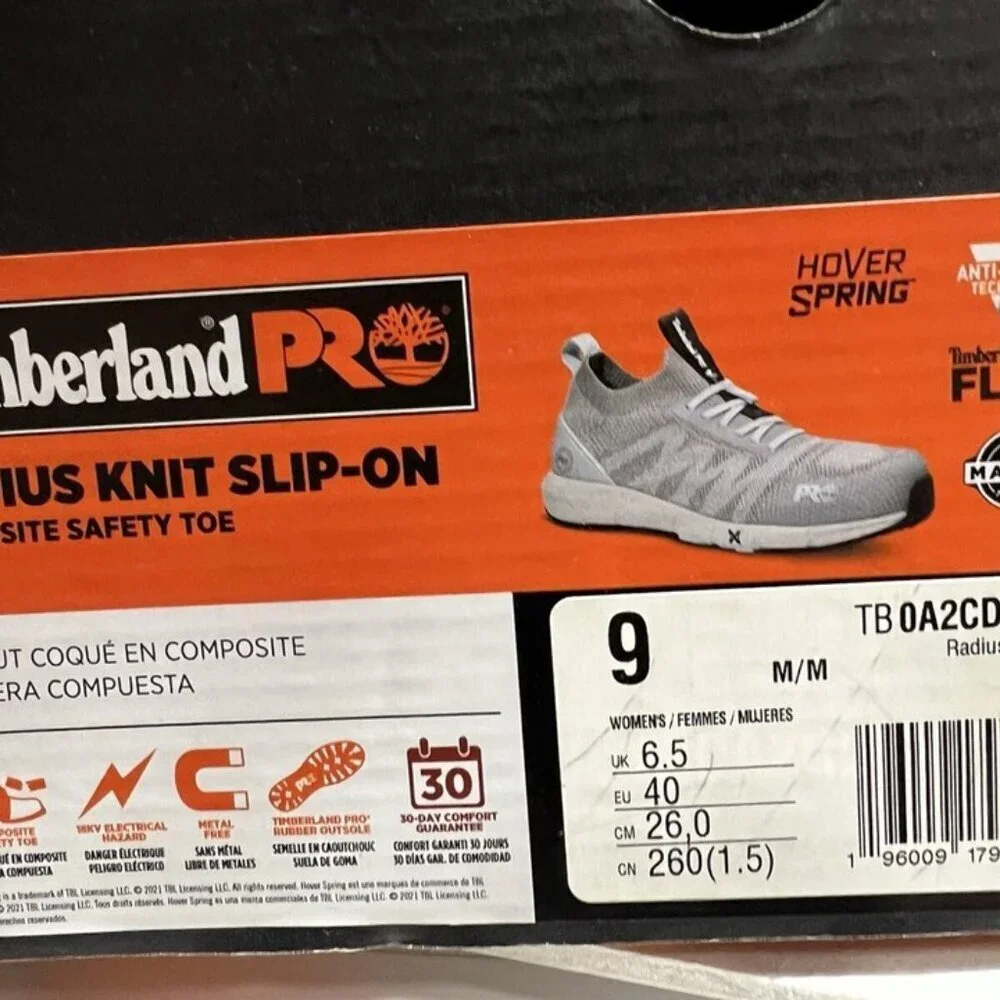 Timberland Pro Womens Radius Knit Slip On Comp Toe Sneaker Gray Size 9 M